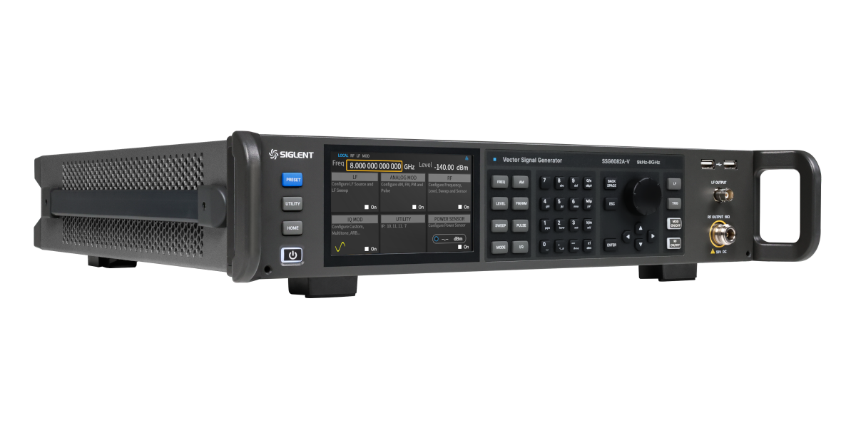 SSG6082A-V RF vector signal generator display and controls